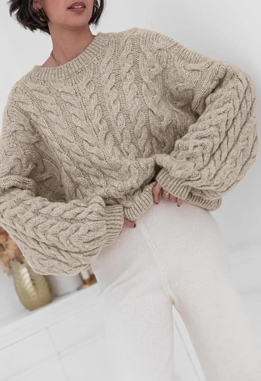 Maglione Stile Retrò Intrecciato