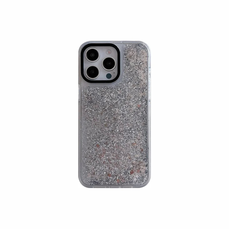 Custodia con Effetto Stelle Argento per iPhone