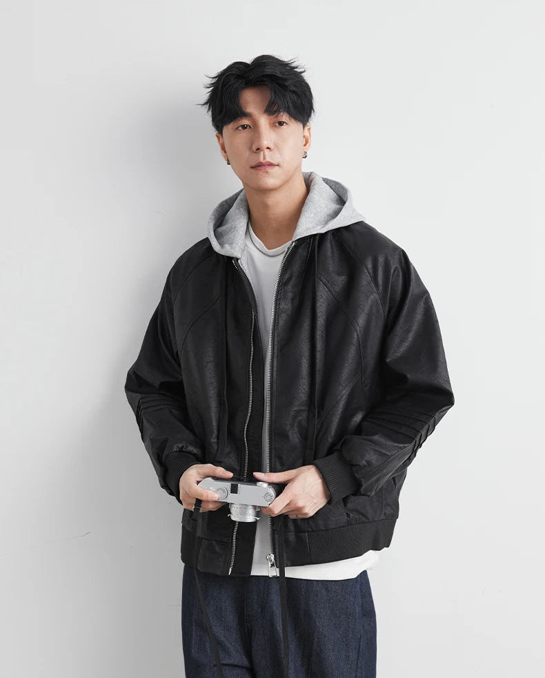 Giacca Uomo in Ecopelle con Cappuccio