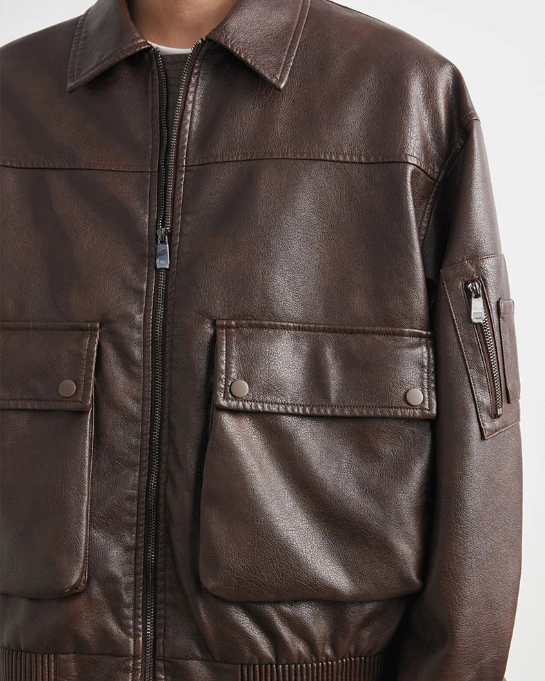 Giacca Uomo in Ecopelle Vintage
