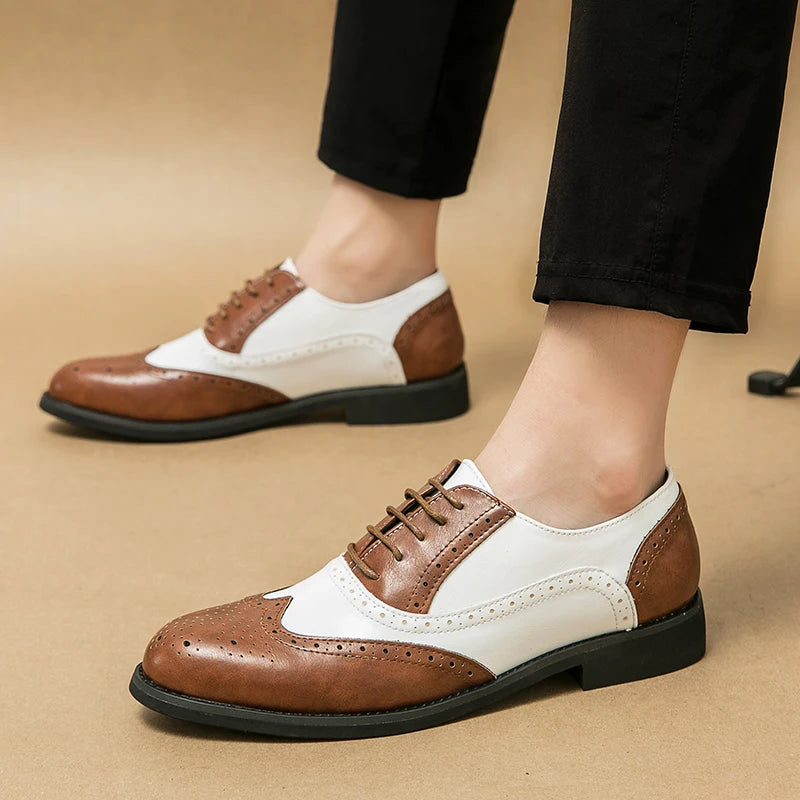 Scarpe Oxford Brogue da Uomo in Pelle