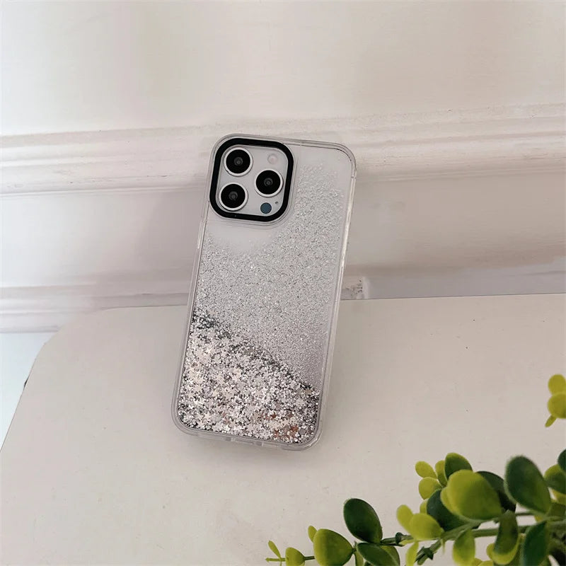 Custodia con Effetto Stelle Argento per iPhone
