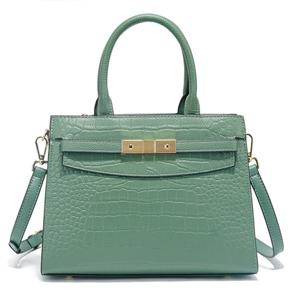 Bolso de Cuero Genuino con Textura Elegante — Verde