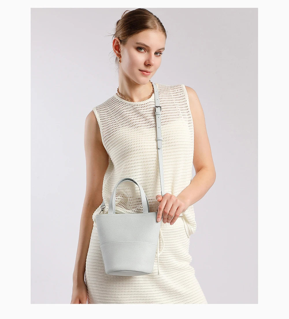 Borsa a Secchiello in Vera Pelle