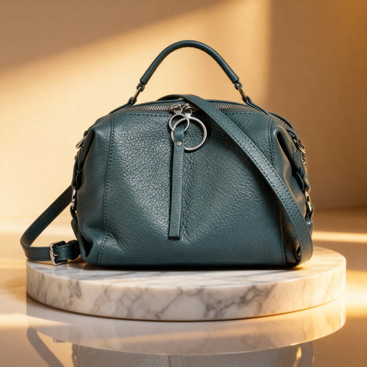 Borsa Boston in Vera Pelle