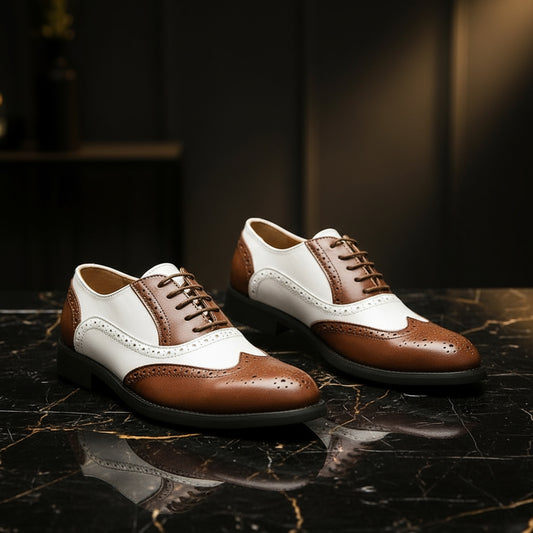 Scarpe Oxford Brogue da Uomo in Pelle