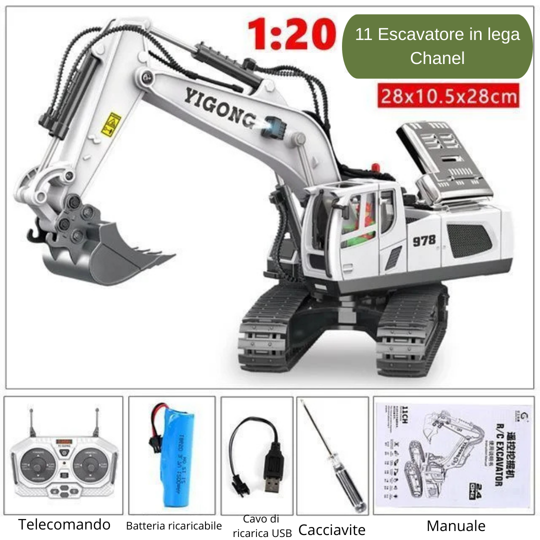 Escavatore RC 1:20 con Radiocomando