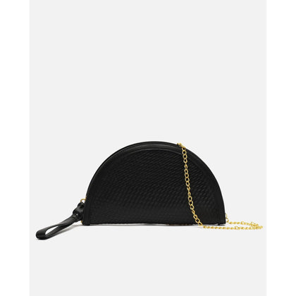 Bolso de Fiesta Media Luna Trenzado Misako Empadi — Negro