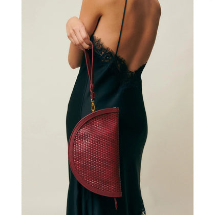 Bolso de Fiesta Media Luna Trenzado Misako Empadi — Rojo