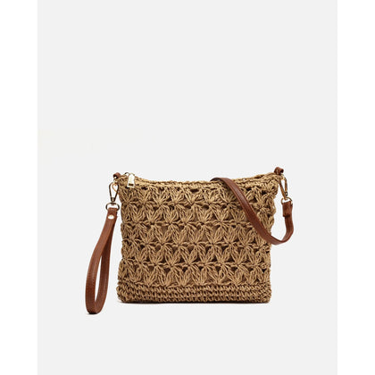 Bolso de Hombro Efecto Rafia Misako Blumi — Natural