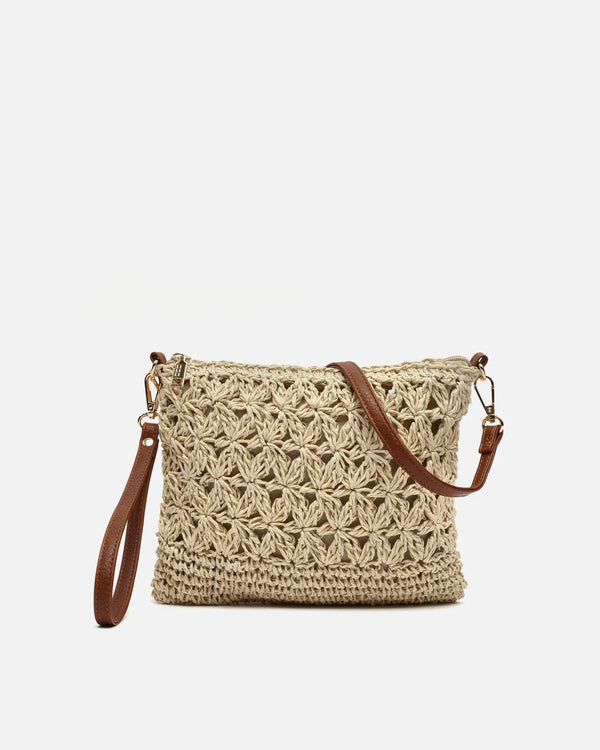 Bolso de Hombro Efecto Rafia Misako Blumi — ángulo 7