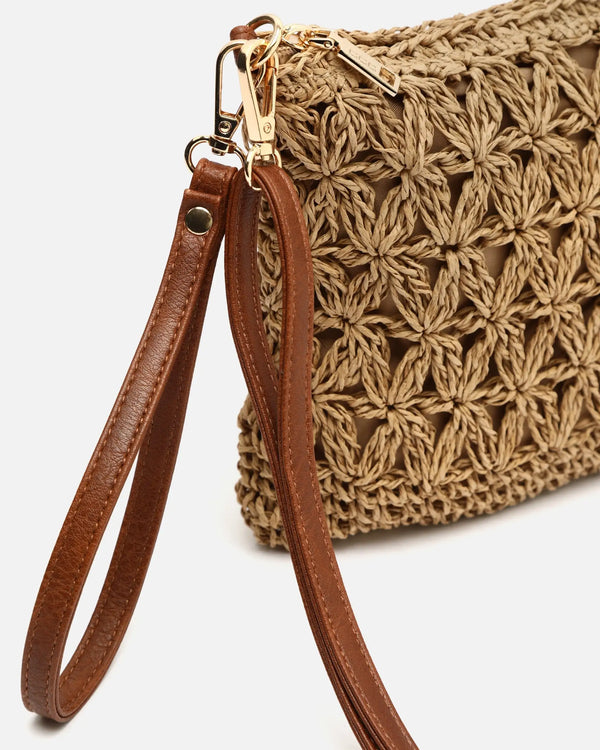 Bolso de Hombro Efecto Rafia Misako Blumi — ángulo 4