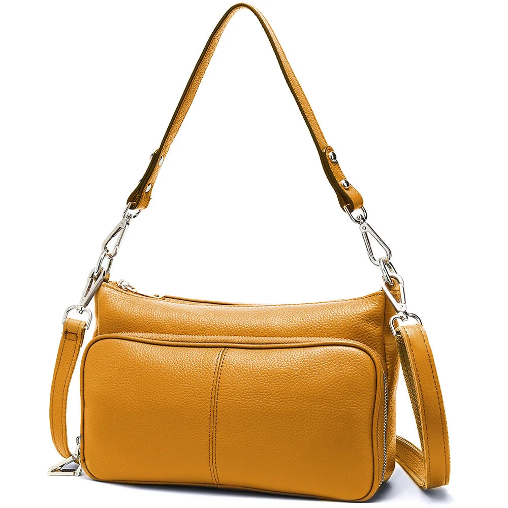 Bolso de hombro de cuero genuino