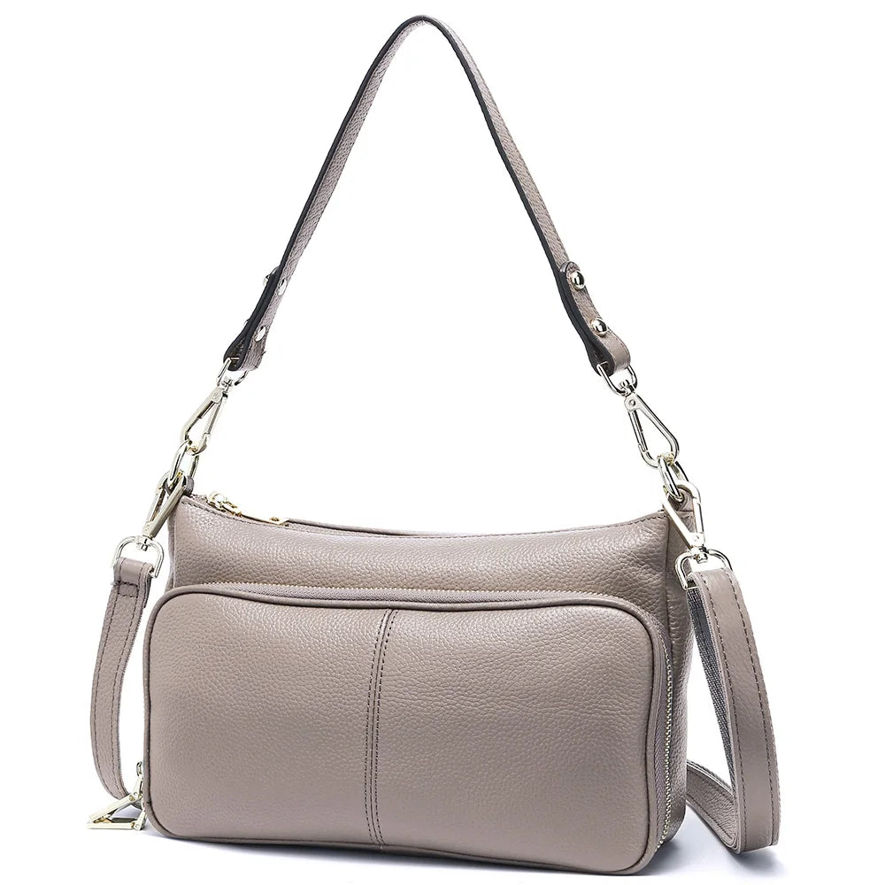 Bolso de hombro de cuero genuino