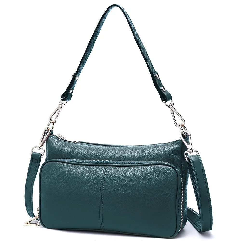 Bolso de hombro de cuero genuino