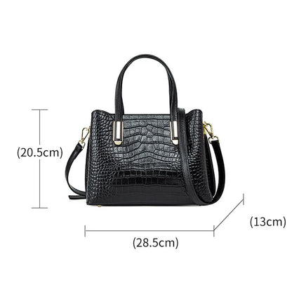 Borsa in Pelle con Effetto Coccodrillo