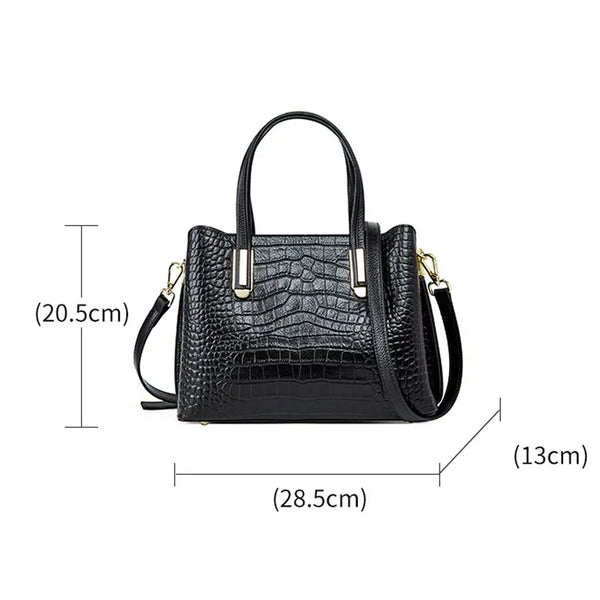 Bolso de Piel con Efecto Cocodrilo — ángulo 5