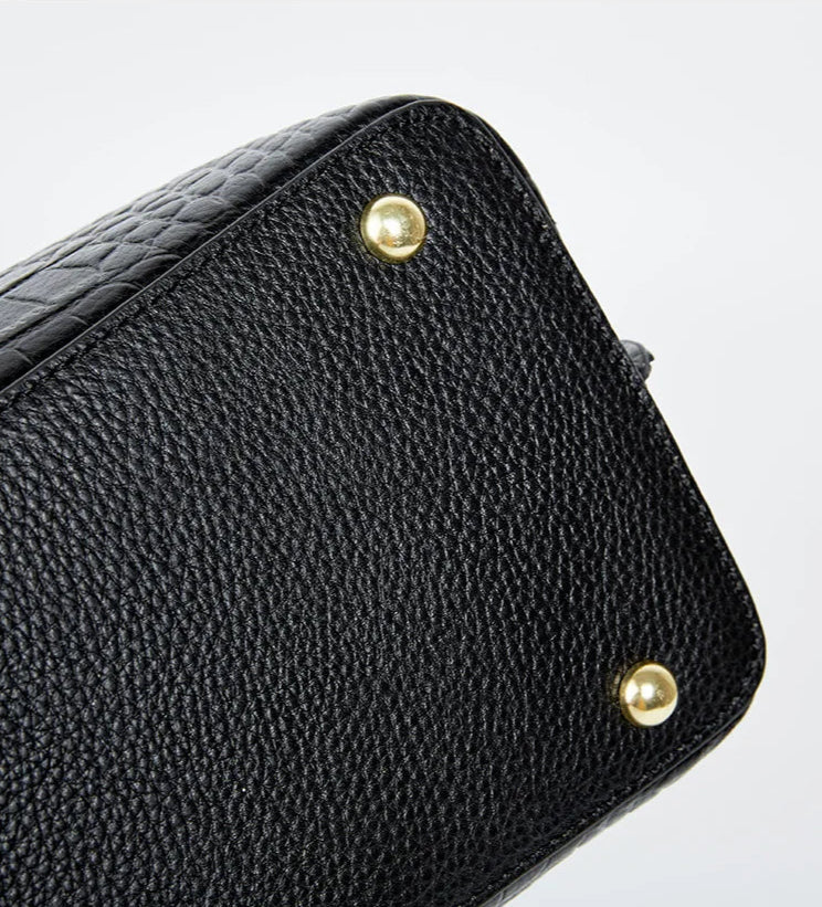 Borsa in Pelle con Effetto Coccodrillo