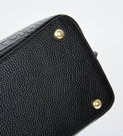 Borsa in Pelle con Effetto Coccodrillo