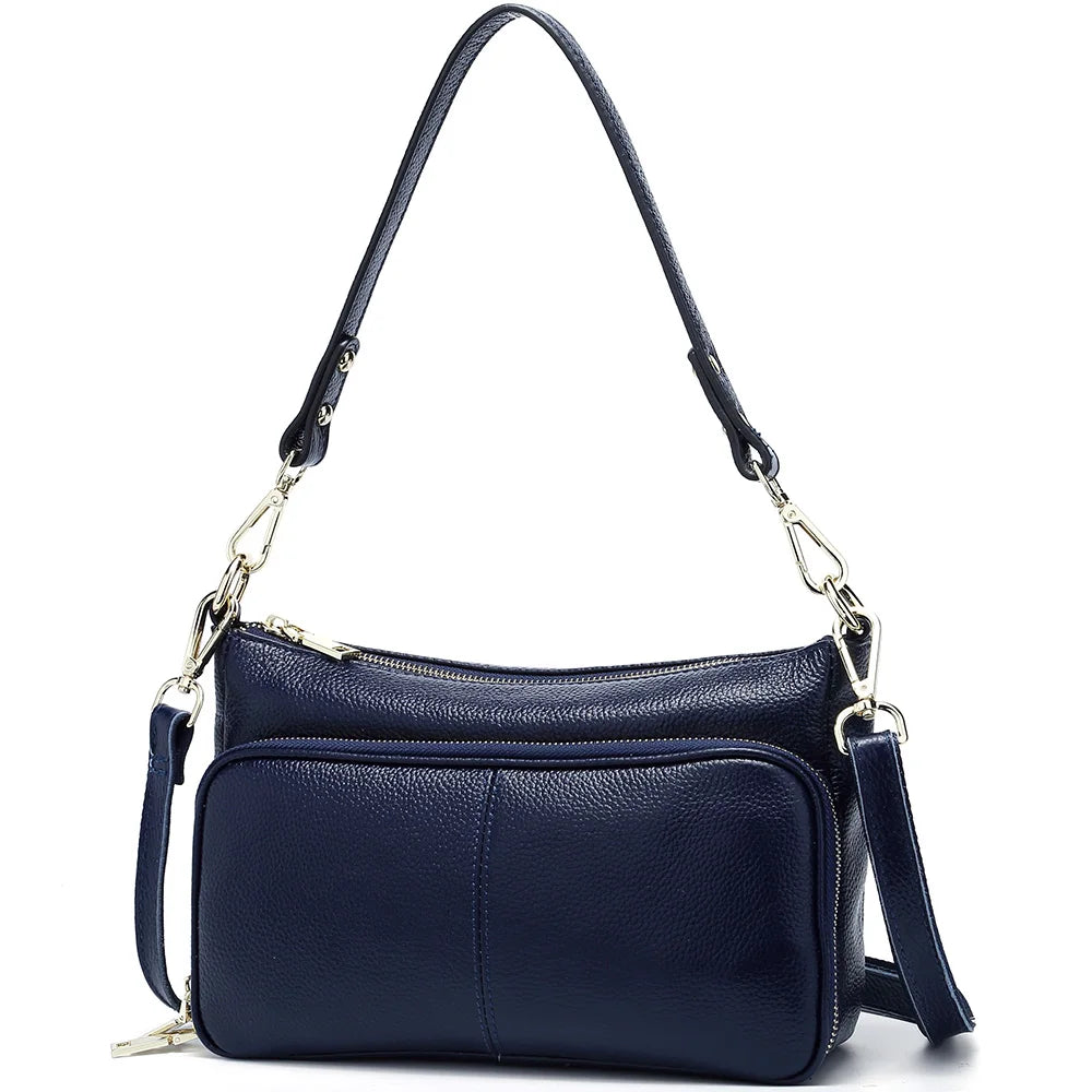 Bolso de hombro de cuero genuino