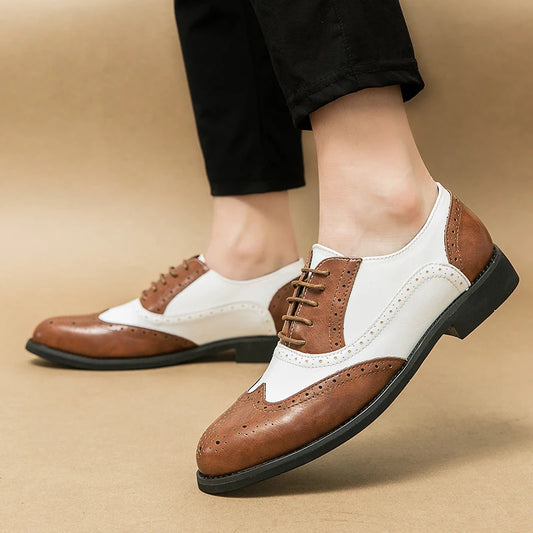 Scarpe Oxford Brogue da Uomo in Pelle