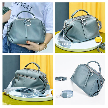Borsa Boston in Vera Pelle