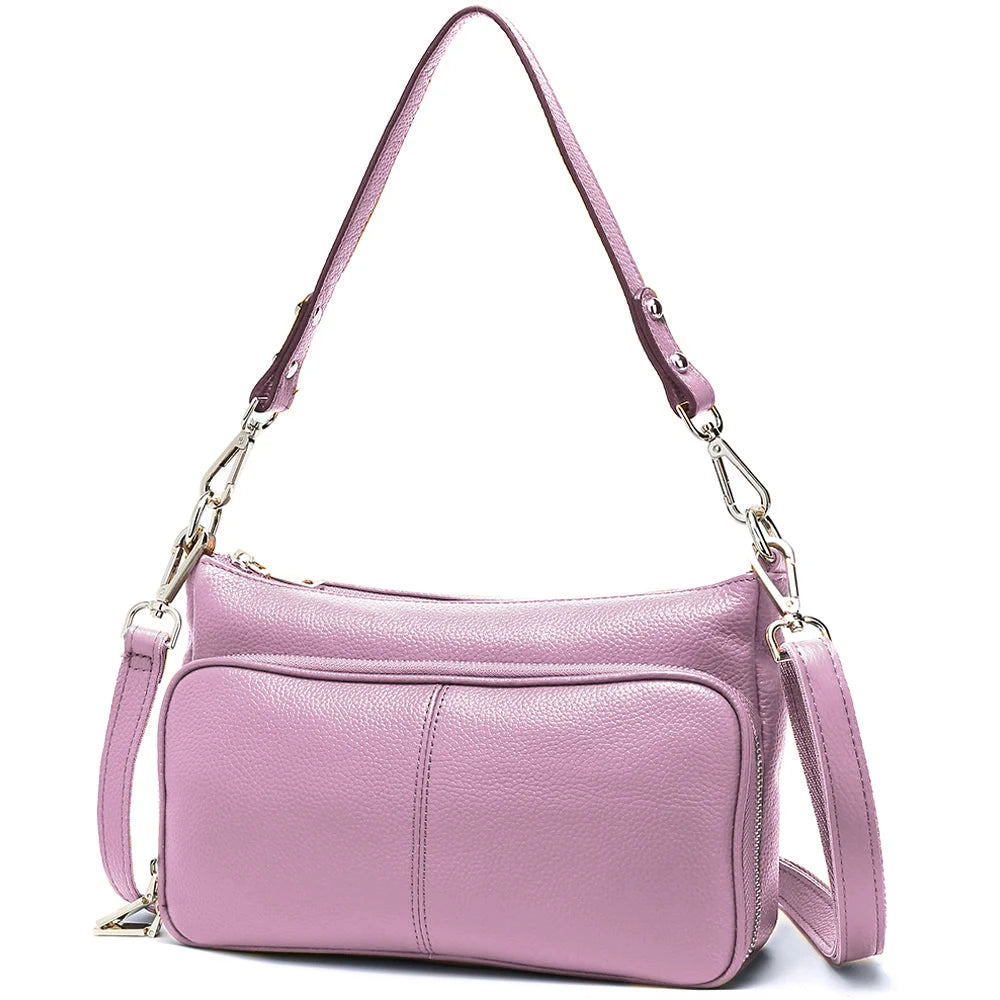 Bolso de hombro de cuero genuino