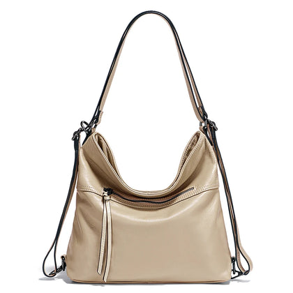 Bolso Convertible en Piel Verdadera — Albaricoque