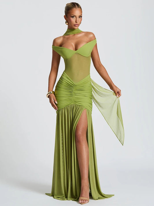 Maxi Dress Schiena Scoperta con Spacco