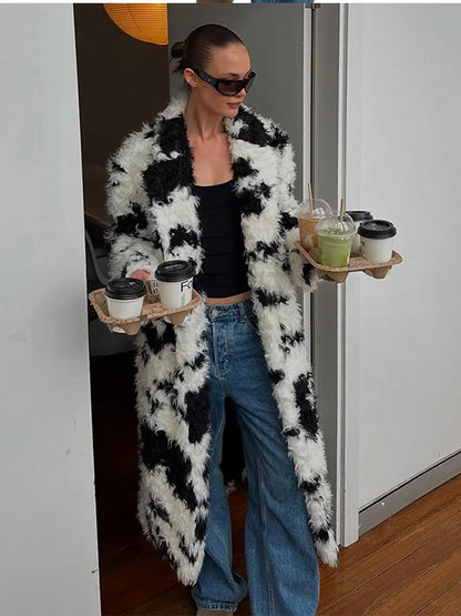 Cappotto Lungo Donna in Eco-Pelliccia