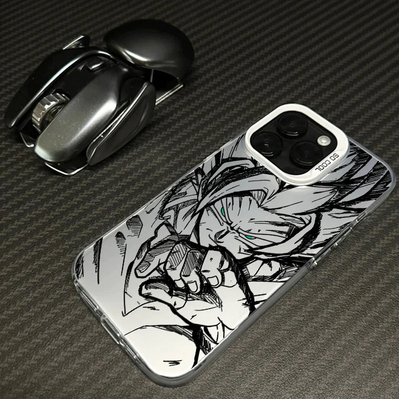 Cover Colorata e Argento per iPhone – Design Saiyan di Dragon Ball