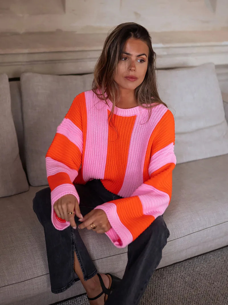Maglione Righe Colorate Sweet Style