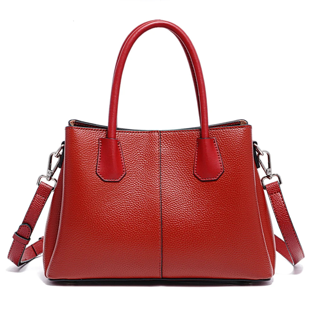 Borsa a Mano in Pelle con Tracolla
