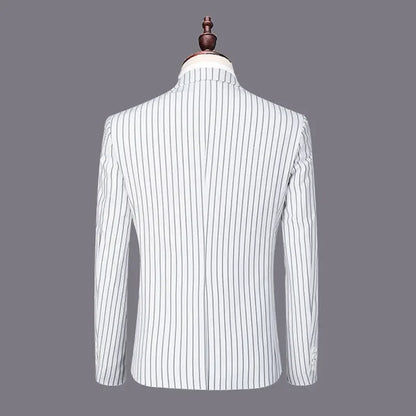 Completo a Righe Uomo 3 Pezzi Slim Fit