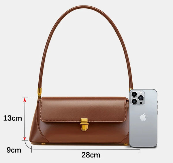 Bolso de hombro de cuero estilo francés — ángulo 4