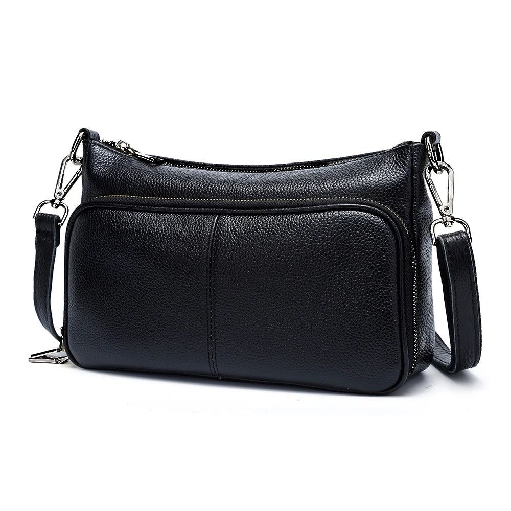 Bolso de hombro de cuero genuino