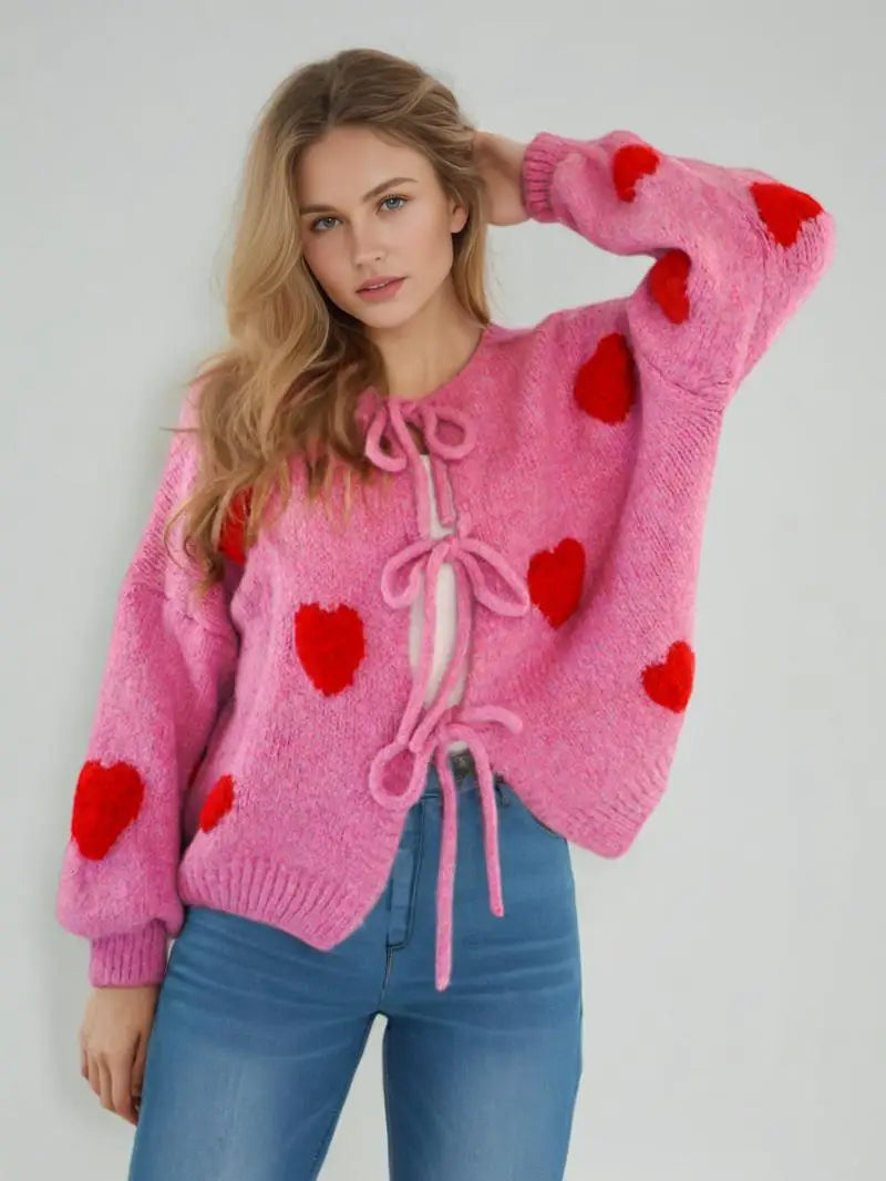 Cardigan con Ricamo Ciliegie