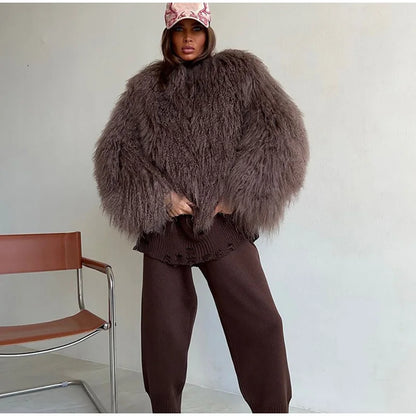 Cappotto Donna in Eco-Pelliccia