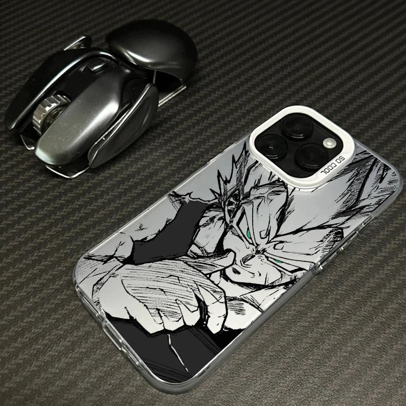 Cover Colorata e Argento per iPhone – Design Saiyan di Dragon Ball