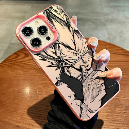 Cover Colorata e Argento per iPhone – Design Saiyan di Dragon Ball