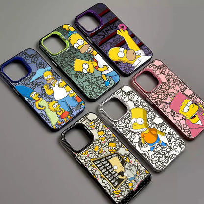 Funda para iPhone 15 con diseño de dibujos animados de Los Simpson