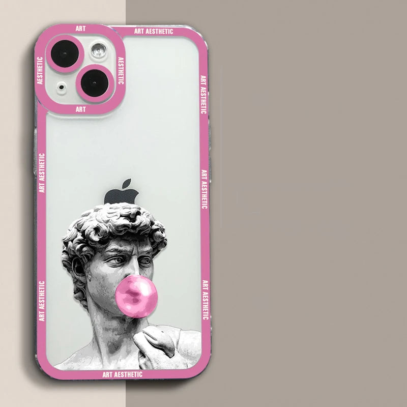 Custodia Trasparente con Diseño Artístico per iPhone 15