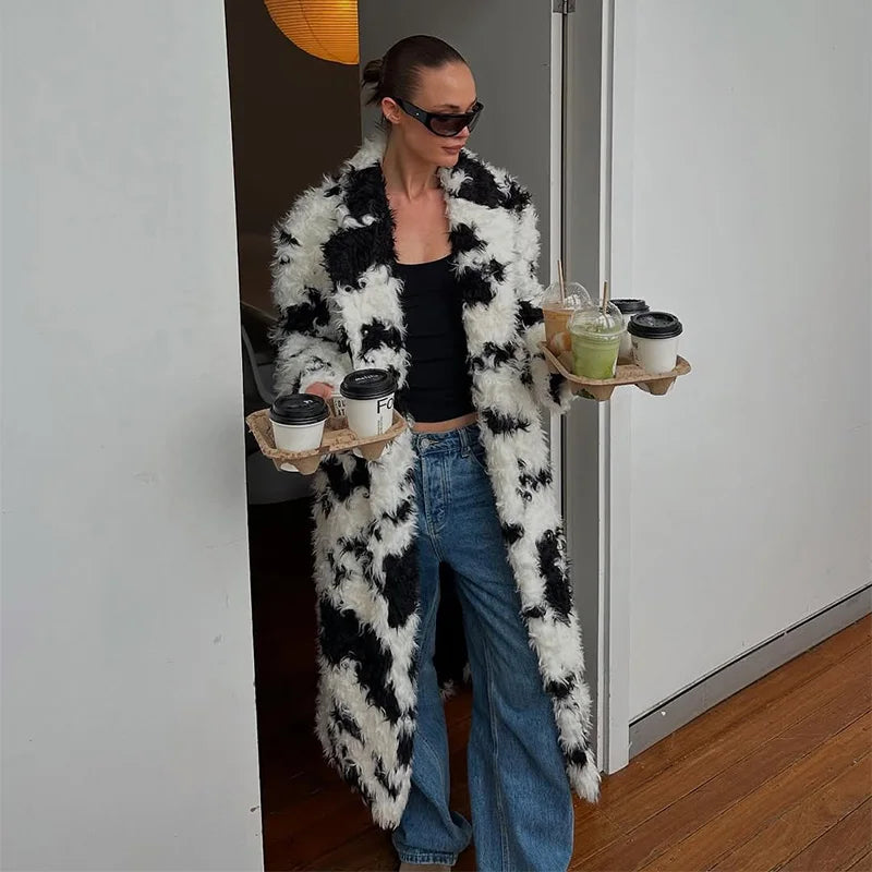 Cappotto Lungo Donna in Eco-Pelliccia