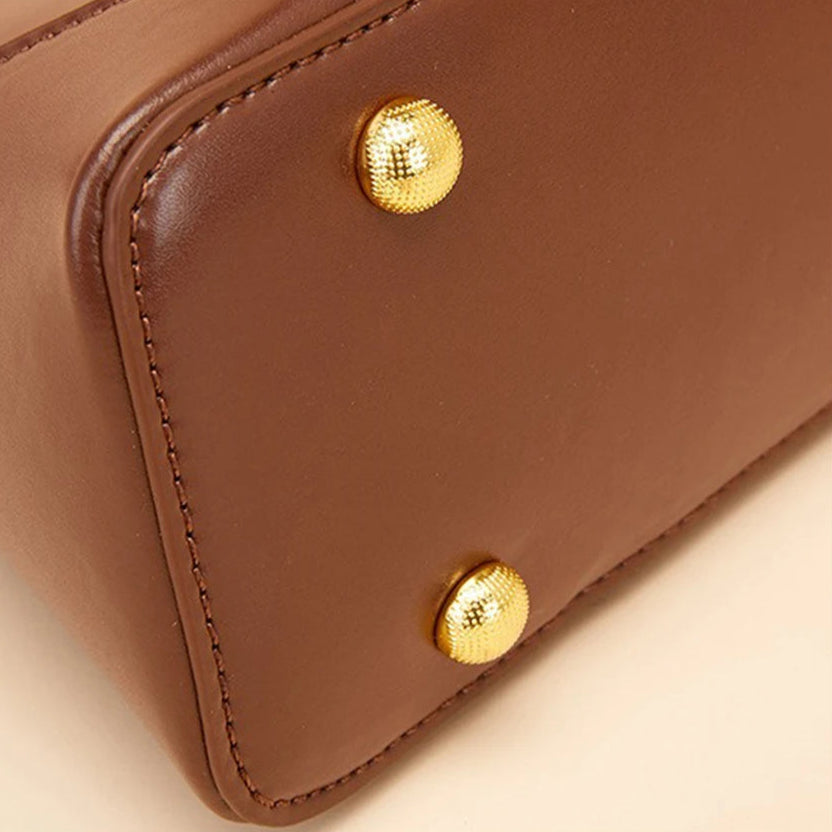 Bolso de hombro de cuero estilo francés