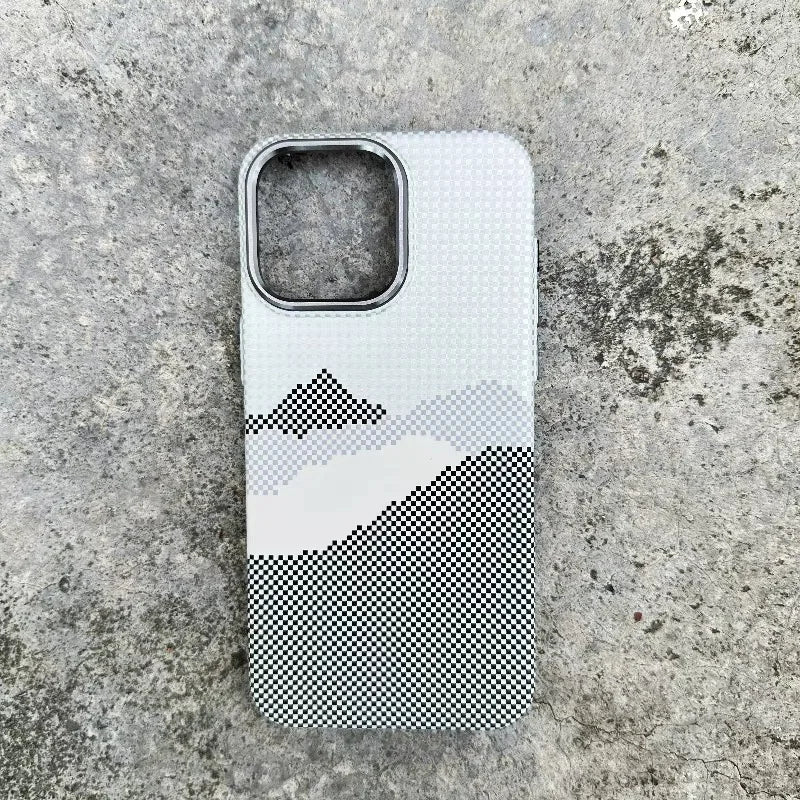 Funda elegante con diseño de patrón de Kevlar para iPhone 12