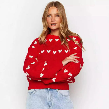 Maglione Sweet Love con Motivo a Cuore