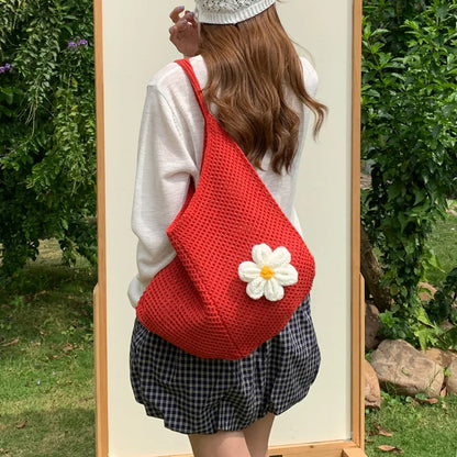 Borsa Estiva Intrecciata con Fiore