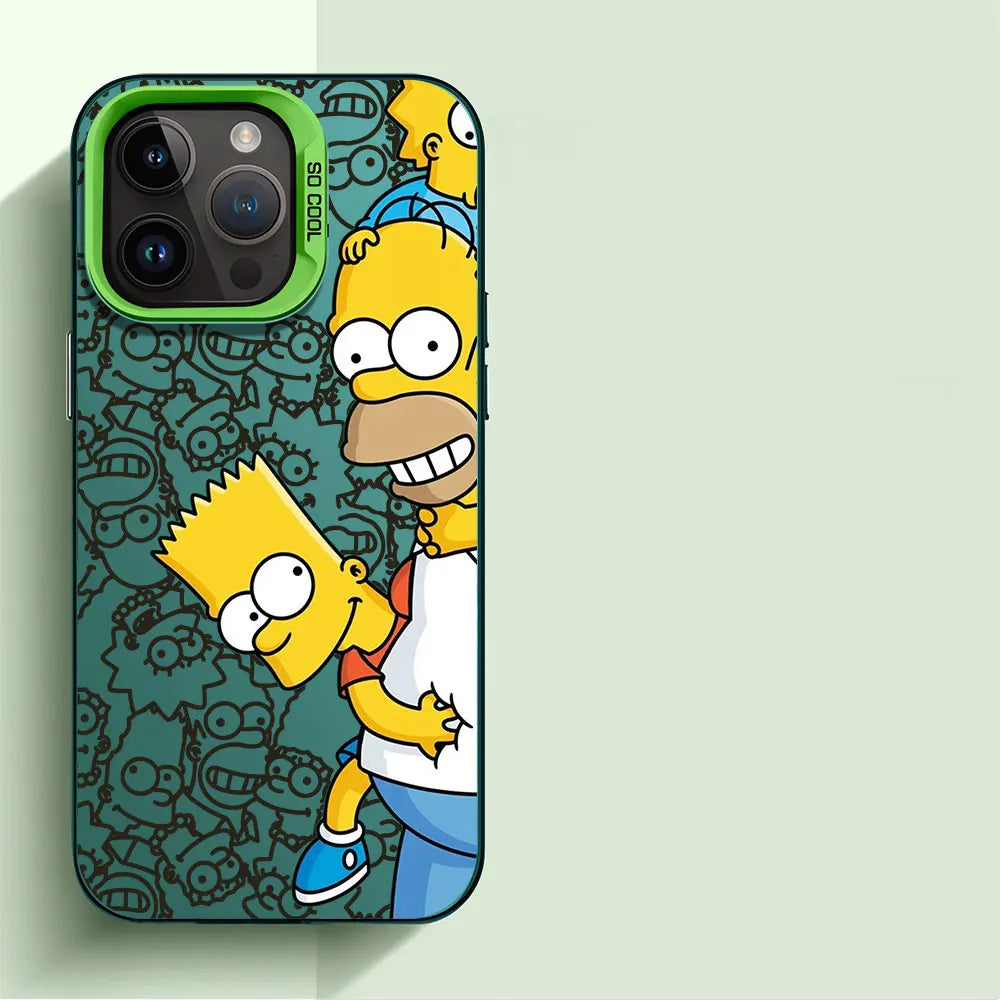 Funda para iPhone 14 con diseño de dibujos animados de Los Simpson