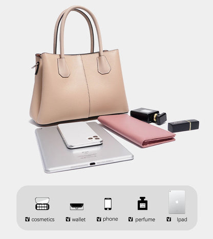 Borsa a Mano in Pelle con Tracolla