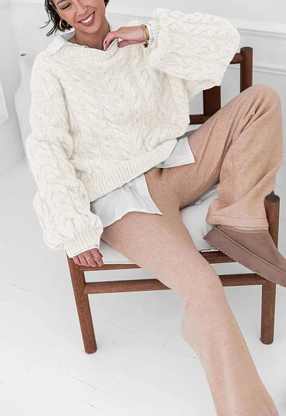 Maglione Stile Retrò Intrecciato